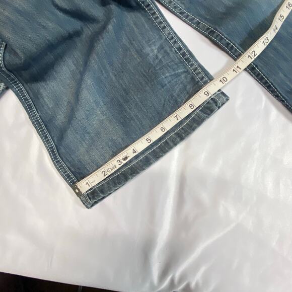 Helix Jeans 36x32 Mens Slim Boot Cut Blue Denim Pants Measures 40x34 Flap Pocket - Picture 12 of 13